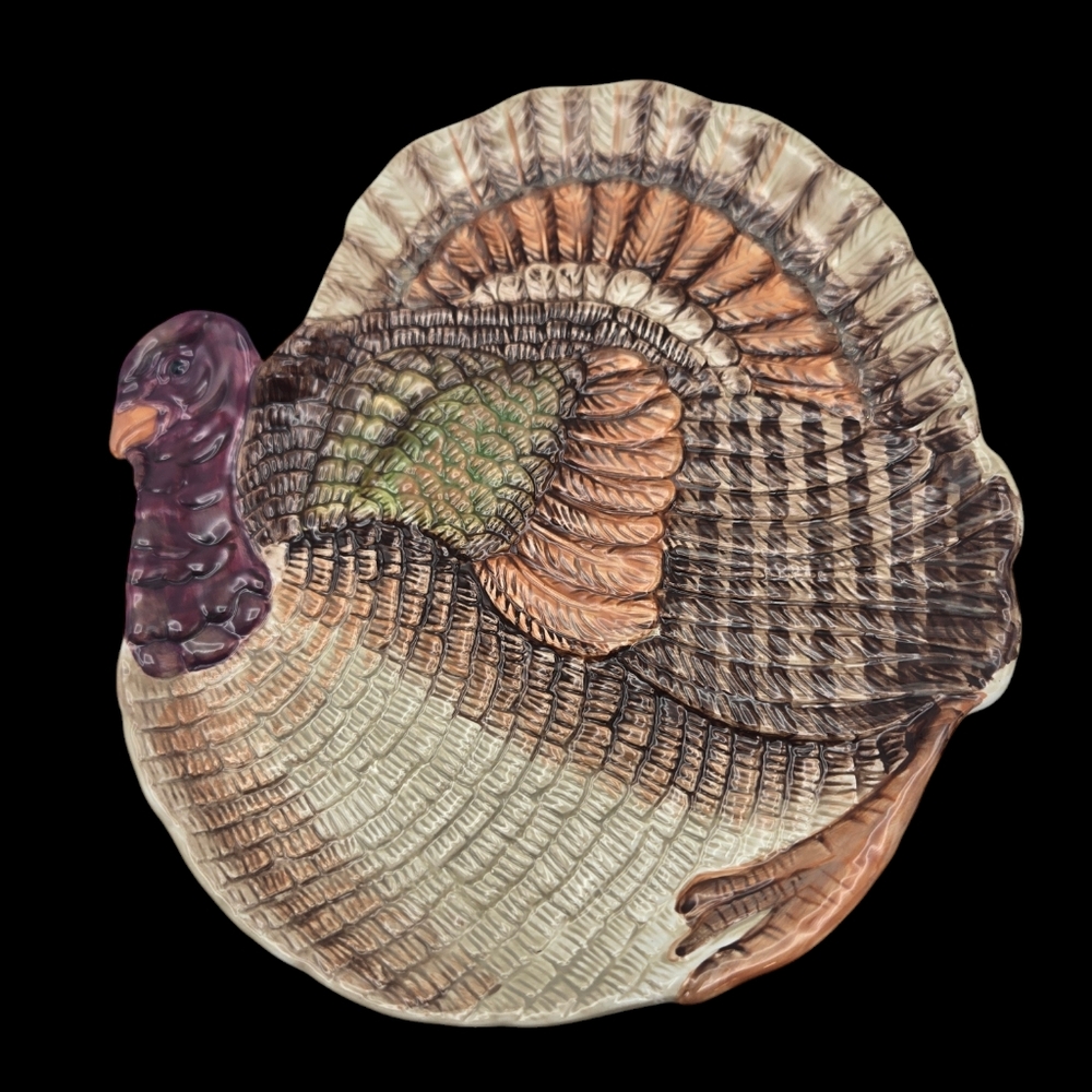 Department 56 Thanksgiving Turkey Plate Ceramic Table Decor Serveware